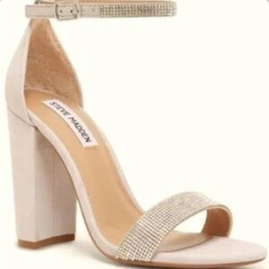 Steve Madden Women's Nude Glitter Block Heel Sandals